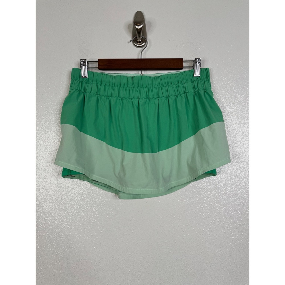 Lululemon Pace Setter Skirt Green Colorblock Running Tennis Skort Women Size 8